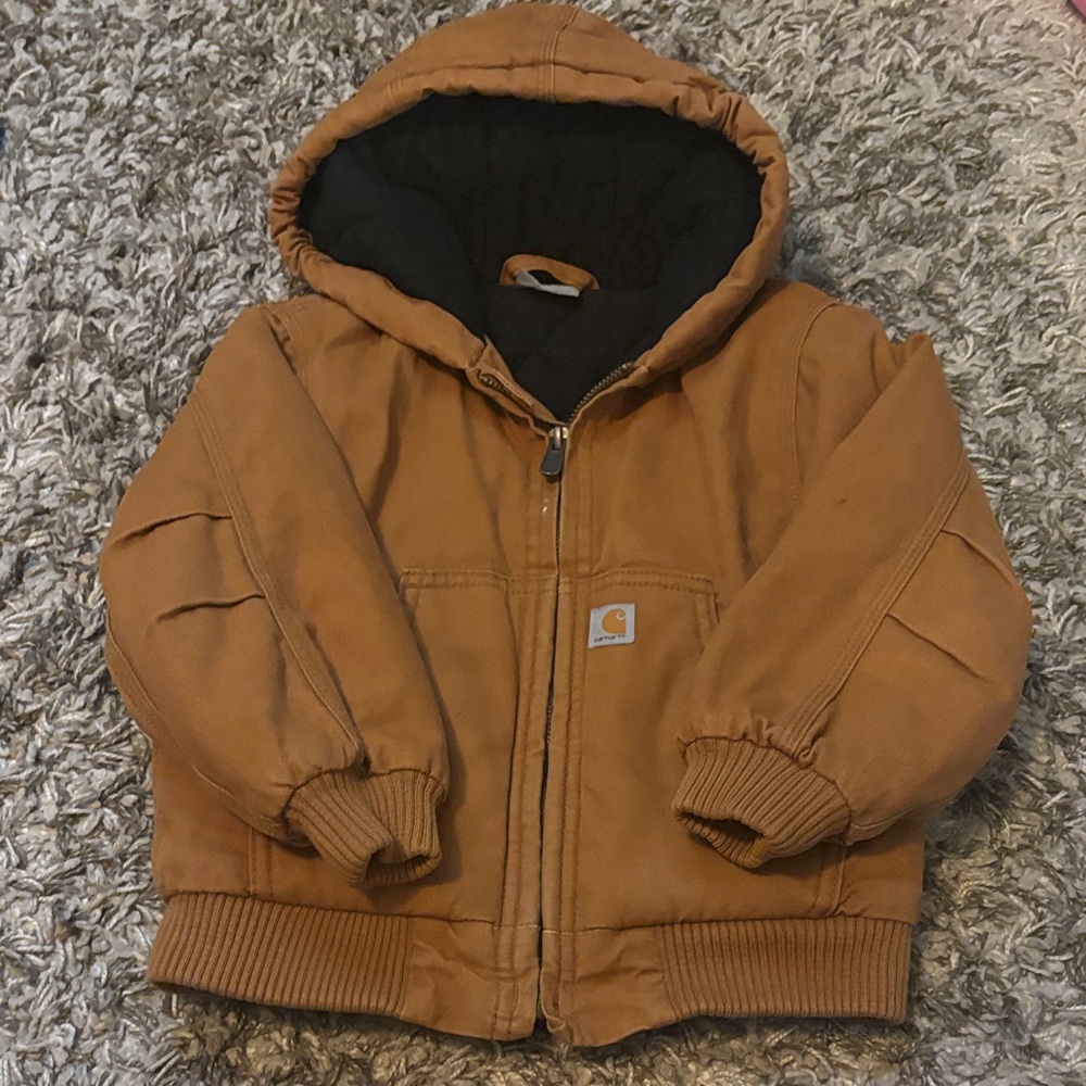 Carhartt Wheat/Tan Insulated Hooded Work Jacket